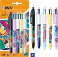Produktbild: BIC 4 Farben Kugelschreiber Hydro Dekor 5er Pack Multi Buero Schule Set