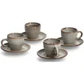 Produktbild: Espressotasse ZELLER PRESENT, grau (taupe), H:5,5cm Ø:6cm, Keramik, Trinkgefäße, Espressotasse, spülmaschinengeeignet, 8-teilig (4 Tassen, 4 Untertassen)