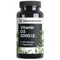 Produktbild: natural elements Vitamin D3 2000 I.E. – 365 Tabletten – für Knochen und Immunsystem