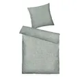 Produktbild: TOM TAILOR Melange-Bettwäsche, 80x80 cm + 135x200 cm, 40% Baumwolle/ 25% Viskose / 35% Polyester, Mit Stehsaum und Markenreißverschluss, WOVEN MELANGE Grün (Soft Forest)