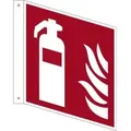 Produktbild: Hinweisschild Feuerlöscher Fahne ISO 7010/F001 200x200mm PVC