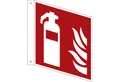 Produktbild: Soennecken Hinweisschild Hinweisschild Feuerlöscher Fahne ISO 7010/F001 200x200mm beids.