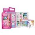 Produktbild: Barbie umweltfreundliches 2-stöckiges rosa Puppenhaus Spielset Möbel Zubehör ...
