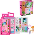 Produktbild: Barbie-Puppenhaus Spielset, Ferienhaus mit 4 Spielbereichen, darunter Küche, Bad