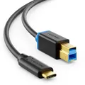 Produktbild: deleyCON 0,5m USB C Kabel Datenkabel USB 3.0 USB-B zu USB-C Computer Drucker HDD