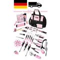 Produktbild: Rosa Werkzeug Set, 246-teiliges Damen Basic Tool Kit für Haus mit 14
