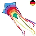 Produktbild: CIM Kinder-Drachen - Rainbow Eddy BLUE - Einleiner-Flugdrachen für Kinder ab 3