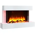 Produktbild: Balderia Elektrokamin Aidan, 3D-Flammeneffekt, LED-Beleuchtung, Fernbedienung, Timer, Thermostat weiß
