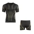 Produktbild: Mil-Tec Performance Funktionsunterwäsche Herren (Kurz, L/XL) • Atmungsaktives & wärmendes Thermounterwäsche Set • Elastische Sportunterwäsche oder Skiunterwäsche • Schwarz