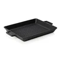 Produktbild: Grillpfanne Pfanne Gusseisen Bratpfanne emailliert Seitengriffe 32x26x4 cm LAVA