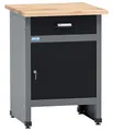 Produktbild: Küpper Werkbank 12399, 60x84x60 cm, 1 Schublade, 1 Tür, 300 kg Traglast, 30 mm Massive Buchenarbeitsplatte Schwarz