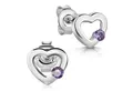 Produktbild: Materia Paar Ohrstecker Herz Kinderohrringe Zirkonia Lila klein SO-266, 925 Sterling Silber, rhodiniert
