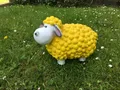 Produktbild: Lustiges Deko Schaf bunt Lamm Gelb Tierfigur Gartenfigur Tier
