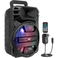 Produktbild: Pyle Bluetooth-Lautsprecher mit Rädern Karaoke DJ LED-Beleuchtung (PPHP1243B)