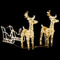 Produktbild: vidaXL Rentiere & Schlitten Weihnachtsdekoration 160 LEDs 130 cm Acryl