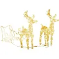 Produktbild: vidaXL Rentiere & Schlitten Weihnachtsdekoration 160 LEDs 130 cm Acryl 328514