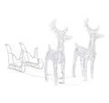 Produktbild: vidaXL Dekolicht 43 x 11 x 55 cm 2 Stck Rentiere und Schlitten Weihnachtsdeko 160 LEDs