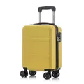 Produktbild: YONSLY Trolley Reisekoffer Travel Suitcase, Rollkoffer Handgepäck, Hartschalenreisekoffer mit 4 Rollen 360°, Zahlenschloss, Weicher Gummigriff (S, Gelb)