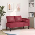 Produktbild: Chaiselongue mit Kissen Weinrot Kunstleder