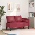 Produktbild: Chaiselongue mit Kissen Weinrot Kunstleder