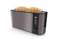 Produktbild: Arendo Toaster Edelstahl, Langschlitz, Display mit Restzeitanzeige, Brötchenaufsatz, 1 langer Schlitz, für 2 Scheiben, 1000 W, Defrost Funktion, Wärmeisolierendes Gehäuse, Krümelschublade