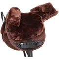 Produktbild: Engel Reitsport Dressursattel Fellsattel aus echtem Lammfell und robustem Steppstoff aufpolsterbar, (1-St) braun R2 Englisch cm