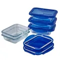 Produktbild: Pyrex Cook & Go Lunchbox-Set, rechteckig, 0,8 l, Borosilikatglas, Backofen, Mikrowelle und Spülmaschine, 5 Stück