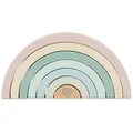 Produktbild: Bieco Holz Regenbogen Baby Pastell | Steckspiel | Spielzeug Stapelturm Montessori Holzspielzeug ab 0 Monaten Holzregenbogen Stapel