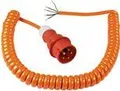 Produktbild: AS SCHWABE CEE Baustellen-Spiralleitung mit CEE-Stecker & offenem Ende (400V / 16A - IP44 - H07BQ-F 5G1,5 - 1m - 5m ausziehbares Kabel) - in orange (70431)
