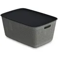 Produktbild: Kreher Aufbewahrungskorb Mehrzweckkorb, Aufbewahrungsbox mit Deckel (Farbe wählbar) (1 St) grau 45 l