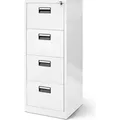 Produktbild: Hängeregistraturschrank V004A Hängemappenschrank Hängeregisterschrank Aktenschrank mit 4 Schubladen Pulverbeschichtung Stahlblech 132 cm x 46 cm... - Weiß