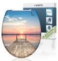 Produktbild: SCHÜTTE WC Sitz SUNSET SKY, Duroplast Toilettensitz mit Absenkautomatik und Schnellverschluss, Motivdruck