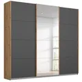 Produktbild: Schwebetürenschrank - grau metallic - Eiche Artisan - mit Spiegel - 203x210 cm