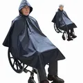 Produktbild: Seniori Regenponcho Regencape mit Reflektor | Rollstuhl Poncho wasserdicht, winddicht | Regenschutz für Rollstuhlfahrer & Betreuer