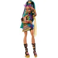 Produktbild: Monster High Nefera De Nile Puppe, Königsmumie im Kleid mit Haustier-Skarabäus L