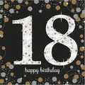 Produktbild: SERVIETTEN 18 HAPPY BIRTHDAY GLITTER PAPIERSERVIETTEN 16STK. 33x33 cm  NEU OVP