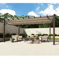 Produktbild: Paragon Outdoor Aluminium Pergola Florenz 1116 | Holzoptik dunkelbraun/braun | 350x505x236 cm - Dunkelbraun