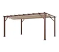 Produktbild: Pergola Pavillon Terrassenüberdachung Aluminium Paragon Holzoptik 350x505x236cm