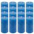 Produktbild: Rustik-Kerze Höhe 10 cm Ø 5 cm lange Brenndauer Rund-Kerze Säulenkerzen Kerzen-Deko Tafelkerzen Weihnachts-Kerzen Hochzeits-Deko (blau, 16)