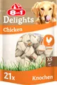 Produktbild: 8in1 Delights Chicken Knochen XS - gesunde Kauknochen für mini Hunde, hochwertiges Hähnchenfleisch eingewickelt in Rinderhaut, 21 Stück