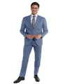 Produktbild: Steffen Klein Herren Anzug - Regular Fit - Größe 102 - Zweiteiler Business Anzug - Elastischer Komfort - Klassischer Schnitt - Hellblau