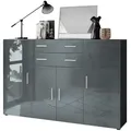 Produktbild: Vladon Highboard, Grau, Holzwerkstoff, 166.5x106.5x35 cm, Wohnzimmer, Kommoden & Sideboards, Highboards