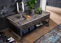 Produktbild: MASSIVMOEBEL24 Couchtisch Mango 110x60x50 grau lackiert HEAVY INDUSTRY #122
