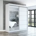 Produktbild: Schwebetürenschrank, 2-türig Schrank 160 cm mit Spiegel GAP - Weiß