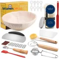 Produktbild: Sauerteig Starter Set 11-teilig Gärkorb Rund 23cm Brotbacken Zubehör Geschenk