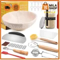 Produktbild: Starter Set 11-teilig Gärkorb Brot Gärkörbchen Rund 23cm Komplettset Backen