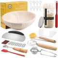 Produktbild: Sauerteig Starter Set, Gärkörbchen 23cm, Brot Backen Zubehör, Handgefertigt