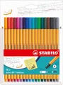 Produktbild: Fineliner - STABILO point 88 - 18er Pack - mit 18 verschiedenen Farben