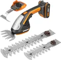 Produktbild: Worx Gras- und Strauchscheren Set, 3 Messer + Unkrautstecher mit Akku, Ladegerät