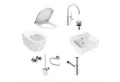 Produktbild: Lenz WC-Komplettset PERFECT FIT Gästebad, WC, Waschbecken, Armatur, Accessoires, Siphon, wandhängend, (Gäste-Bad-Set Komplettes Gästebad als Set), 8-teiliges Bad-Set